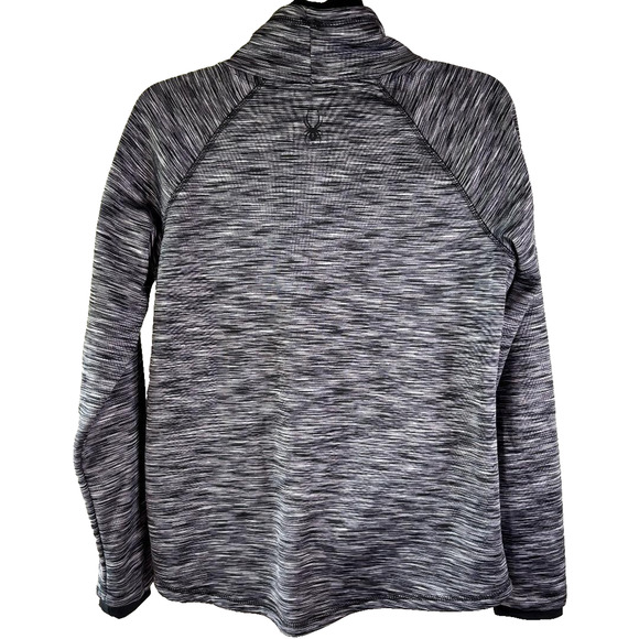 Spyder Active Womens Sz L Long Sleeve Grey & Black Cowl Neck Shirt Fleece lined - Picture 2 of 13